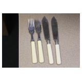 Celluloid Fork and Butter Knives