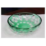 A Cut Glass Green Dish