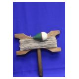 A Vintage Wooden Rope Fishing Reel