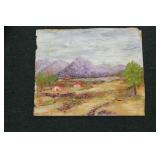 An Oil on Paper Painting