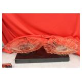 Pair of Pink Depression Glass Bowls