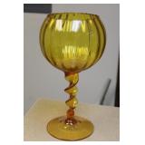 Amber Colour Glass Goblet/Bowl