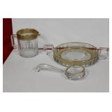 Lot of 3 Gold Rim Glass