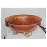 Footed Carnival Glass Bowl