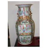 Antique Chinese Rose Medallion Floor Vase