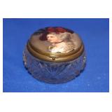 Porcelain and Cut Glass Jar