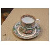 Vintage chinese Rose Medallion Cup and Saucer