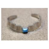 Mexico Turquoise Sterling Bangle Bracelet