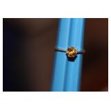 Amber Stone and Sterling Ring