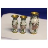 Lot of 3 Chinese Miniature Cloisonne Vases