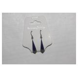 Pair of Sterling and Lapis Dangle Earrings