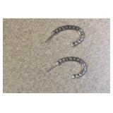 Pair of Sterling and Gemstone Earrings