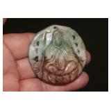 Vintage Chinese Jade Kwan Yin Disc