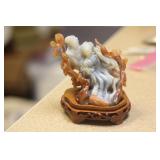Chinese Agate Carving on Stand