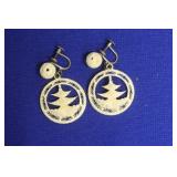 A Pair of Chinese Bone Earrings