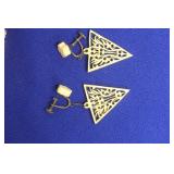 A Pair of Chinese Bone Earrings