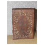 Asian Carved Cedar Wood Box