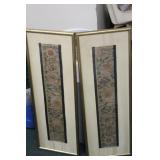 Pair of Framed Kasi Silk Needlework