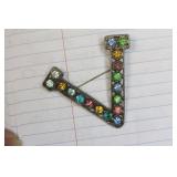 Rhinestone V Brooch