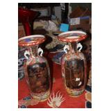 Pair of Japanese Elephant Handle Floor Vases