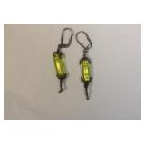 Pair of Sterling Colour Glass Earrings