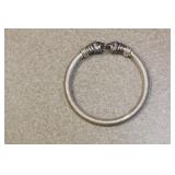 Sterling Tiger Head Bangle Bracelet