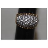 Gold Plated On Sterling Quartz Ring