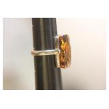 Sterling and Amber Ring