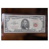 1963 Red Seal $5.00 Bank Note