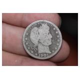 1901 Barber Silver Quarter