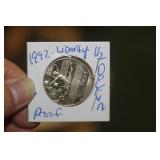 1992 Liberty Half Proof Dollar