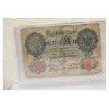 German 1910's 20 Mark Bank Note