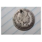 1909 Barber Quarter with Counter Stamp