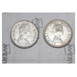 Lot of 2 Silver Canada Quarters