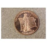 One Ounce Copper Round