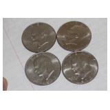 Lot of 4 Clad Ike Dollars