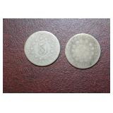 Lot Of 2 Cull Shield Nickels