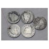 Lot of 5 Cull V Nickels