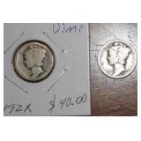 Lot of 2 1921 Mercury Dimes
