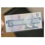 1986 Canada $5.00 Bank Note