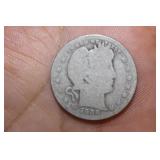 1909 Barber Silver Quarter