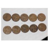 Lot of 10 1942 Lincoln Wheat Cents