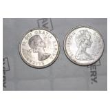 Lot of 2 Silver Canada Quarters