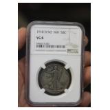 NGC Graded 1918-D Walking Liberty Half Dollar