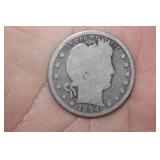 1894 Barber Silver Quarter