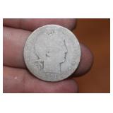 1906 Barber Silver Quarter