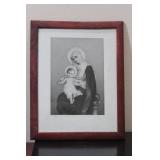 A Framed Madonna and Child Print