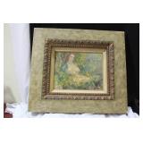 An Oil on Board of a Nude Lady