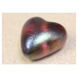 Signed Art Glass Iridescent Paperweight