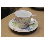 Floral and Butterfly  Cup and Saucer